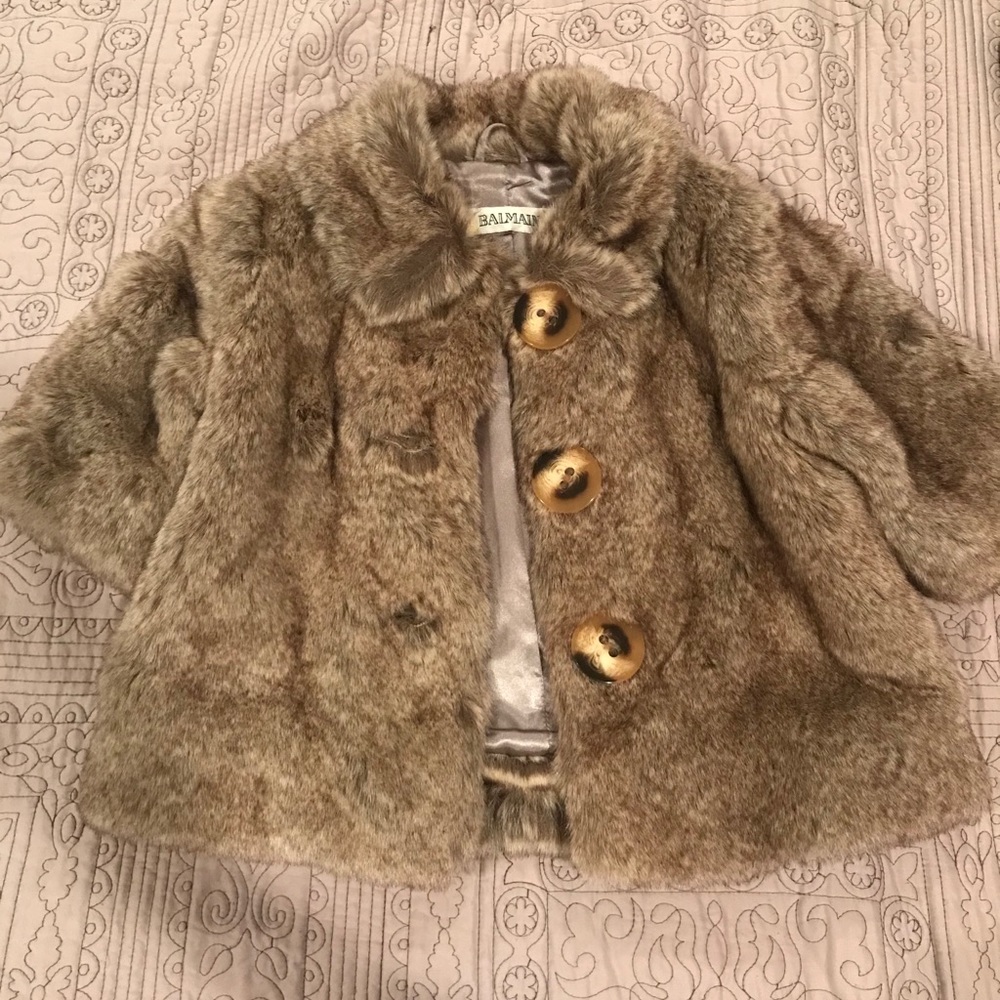 Balmain kids fur coat